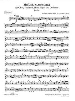 Sinfonia concertante Es-Dur KV 297b von Wolfgang Amadeus Mozart 