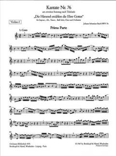 Die Himmel erzählen die Ehre Gottes von Johann Sebastian Bach 