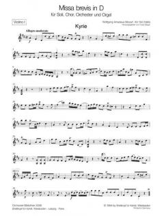 Missa brevis in D-Dur KV 194 von Wolfgang Amadeus Mozart für Soli (SATB), gemischten Chor, Orchester und Orgel im Alle Noten Shop kaufen (Einzelstimme) - OB5098-VL1