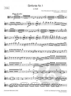 Sinfonie Nr. 1 c-moll op. 11 von Felix Mendelssohn Bartholdy 