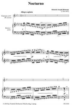 Nocturno von Heinrich Joseph Baermann für Klarinette und Klavier Erstdruck im Alle Noten Shop kaufen