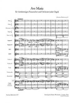 Ave Maria op. 12 von Johannes Brahms 