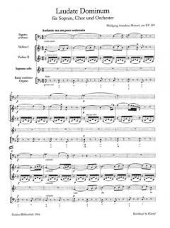 Laudate Dominum aus Vesperae solennes de Confessore KV 339 von Wolfgang Amadeus Mozart für Solo-Sopran, gem. Chor, Orchester und Orgel im Alle Noten Shop kaufen (Partitur)