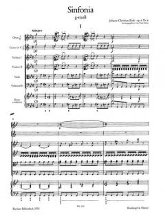 Sinfonia g-moll op. 6/6 von Johann Christian Bach 