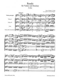 Rondo für Violine und Streicher in A-Dur D 438 von Franz Schubert 
