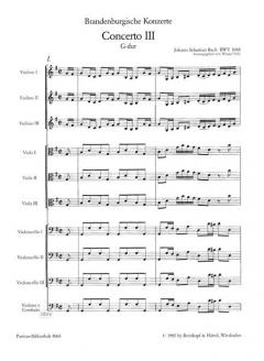 Brandenburgisches Konzert Nr. 3 in G-Dur BWV 1048 von Johann Sebastian Bach 
