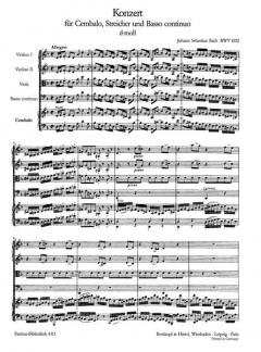 Konzert in d-moll BWV 1052 von Johann Sebastian Bach für Cembalo und Streichorchester im Alle Noten Shop kaufen (Partitur)