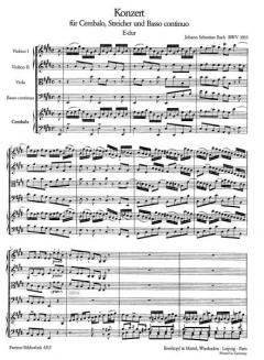 Konzert in E-Dur BWV 1053 von Johann Sebastian Bach für Cembalo und Streichorchester im Alle Noten Shop kaufen (Partitur)