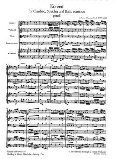 Konzert in g-moll BWV 1058 von Johann Sebastian Bach für Cembalo und Streichorchester im Alle Noten Shop kaufen (Partitur)