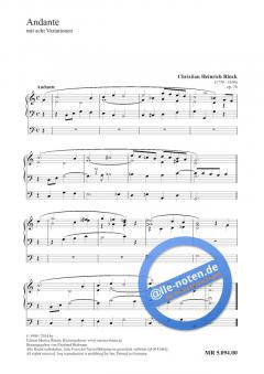 Andante mit acht Variationen von Johann Christian Heinrich Rinck 