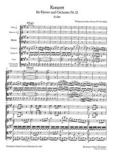 Konzert Nr. 12 A-Dur KV 414 von Wolfgang Amadeus Mozart für Klavier und Orchester (Kammer-Konzert) im Alle Noten Shop kaufen (Partitur)