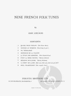 Nine French Folk Tunes von John Basil Hugh Longmire 
