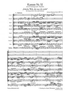 Falsche Welt, dir trau ich nicht von Johann Sebastian Bach 