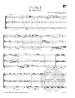 Trio Nr. 2 für 3 Klarinetten (b-moll) von Joseph Friedrich Hummel 
