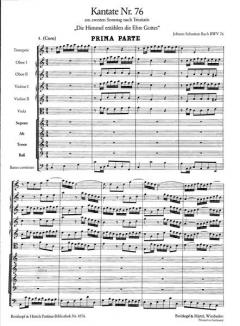 Die Himmel erzählen die Ehre Gottes von Johann Sebastian Bach 