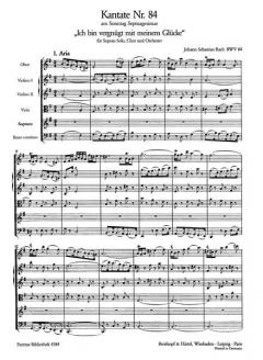 Ich bin vergnügt mit meinem Glücke von Johann Sebastian Bach 