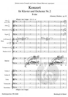 Klavierkonzert Nr. 2 B-Dur op. 83 von Johannes Brahms 