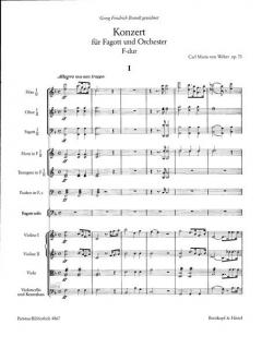 Konzert für Fagott und Orchester in F-Dur op. 75 von Carl Maria von Weber im Alle Noten Shop kaufen (Partitur)