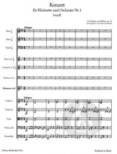 Klarinettenkonzert Nr. 1 f-moll von Carl Maria von Weber 