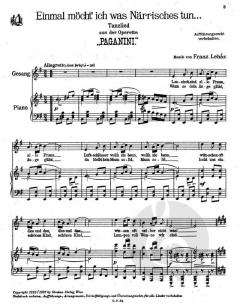 Einmal möcht' ich was Närrisches tun von Franz Lehár 