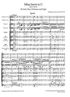 Missa Brevis in C-Dur KV 258 von Wolfgang Amadeus Mozart für Soli (SATB), gem. Chor, Orchester und Orgel im Alle Noten Shop kaufen (Partitur)