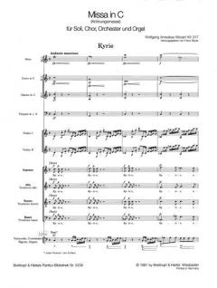 Missa in C-Dur Nr. 14 KV 317 von Wolfgang Amadeus Mozart für Soli (SATB), gem. Chor, Orchester und Orgel (Krönungsmesse) im Alle Noten Shop kaufen (Partitur)