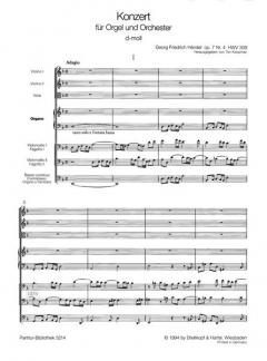 Orgelkonzert Nr. 10 d-moll op. 7/4 HWV 309 von Georg Friedrich Händel 