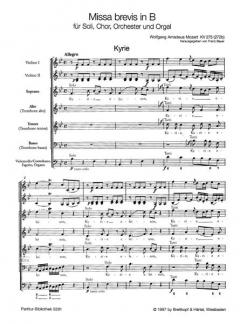 Missa brevis in B-Dur KV 275 von Wolfgang Amadeus Mozart 