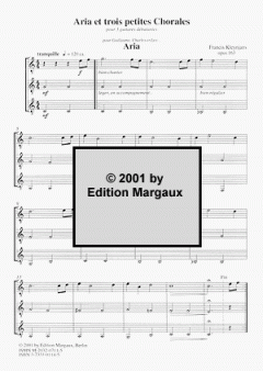 Aria et trois petites chorales von Francis Kleynjans 
