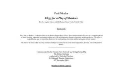 Elegy For A Play Of Shadows (Paul Mealor) 