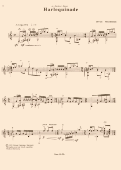 Victorian Song, Harlequinade, &amp; Spinning Song For guitar von Owen Middleton 