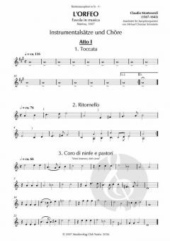 L'Orfeo, Instrumentsätze und Chöre von Claudio Monteverdi 