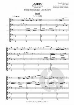 L'Orfeo, Instrumentsätze und Chöre von Claudio Monteverdi 