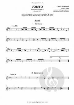 L'Orfeo, Instrumentsätze und Chöre von Claudio Monteverdi 