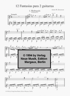 12 Fantasias für 2 Gitarren von Jaime M. Zenamon 