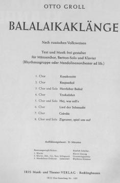 Balalaikaklänge von Otto Groll 