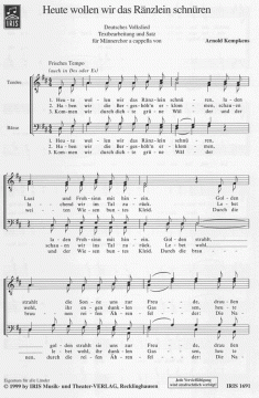 Heute wollen wir das Ränzlein schnüren (Arnold Kempkens) 