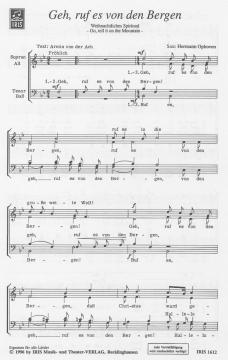 Geh, ruf es von den Bergen (Go, Tell It On The Mountain) (Hermann Ophoven) 