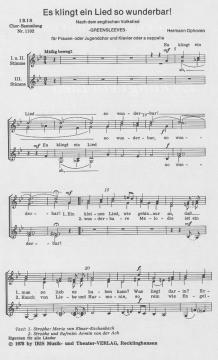 Es klingt ein Lied so wunderbar von Hermann Ophoven 