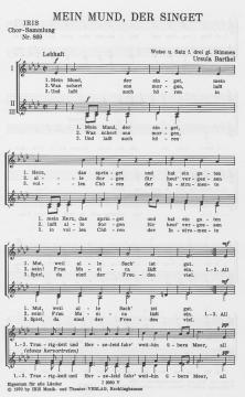 Mein Mund, der singet (Ursula Barthel) 