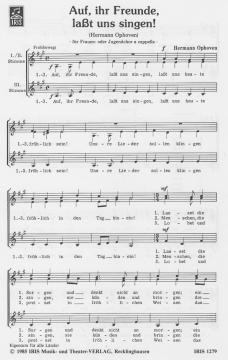 Auf ihr Freunde laßt uns singen von Hermann Ophoven 