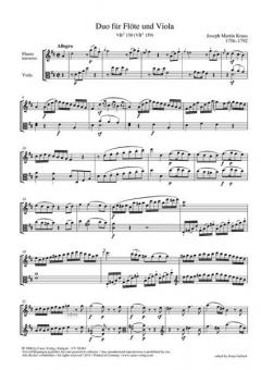 Duo für Flöte und Viola VB 158 (VB 159) (Joseph Martin Kraus) 