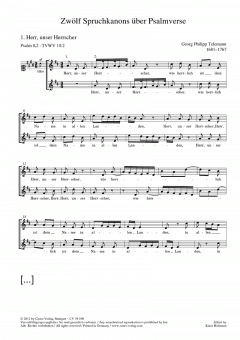 Zwölf Spruchkanons über Psalmverse zu 2 bis 4 Stimmen (Georg Philipp Telemann) 