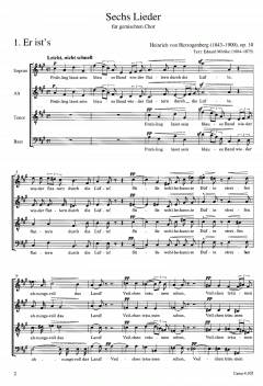 Weltliche Chormusik a cappella und mit Klavier (Heinrich v. Herzogenberg) 