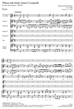 Missa sub titulo Sancti Leopoldi MH 837 (Johann Michael Haydn) 