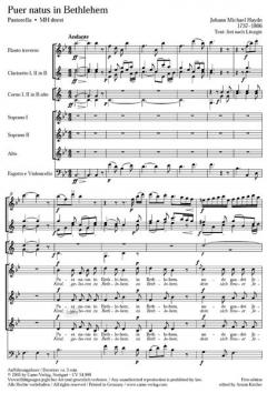 Puer natus in Behtlehem deest (Johann Michael Haydn) 