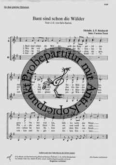 Bunt sind schon die Wälder (Johann Friedrich Reichardt) 