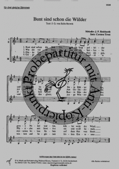 Bunt sind schon die Wälder (Johann Friedrich Reichardt) 