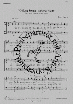 Güldne Sonne-schöne Welt! (Robert Pappert) 