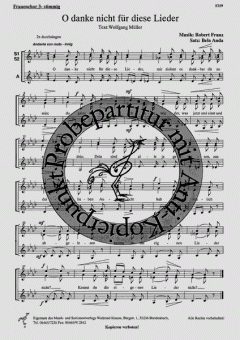 O danke nicht für diese Lieder (Robert Franz) 
